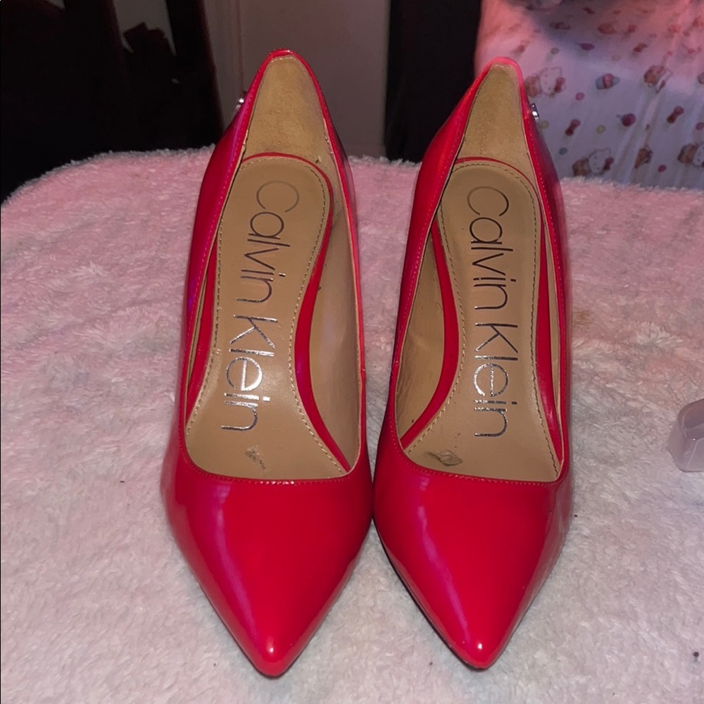 Calvin Klein Red Patent Leather Heels